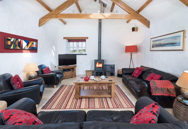 Gather 'round and plan the Pembrokeshire trips...cosy wood burner for chillier nights. 