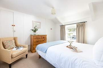 The pretty main bedroom on the first floor.