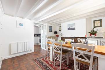 The dining-room sits next to the kitchen.
