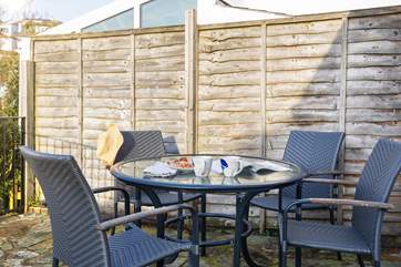 Enjoy the Cornish sunshine on the patio.