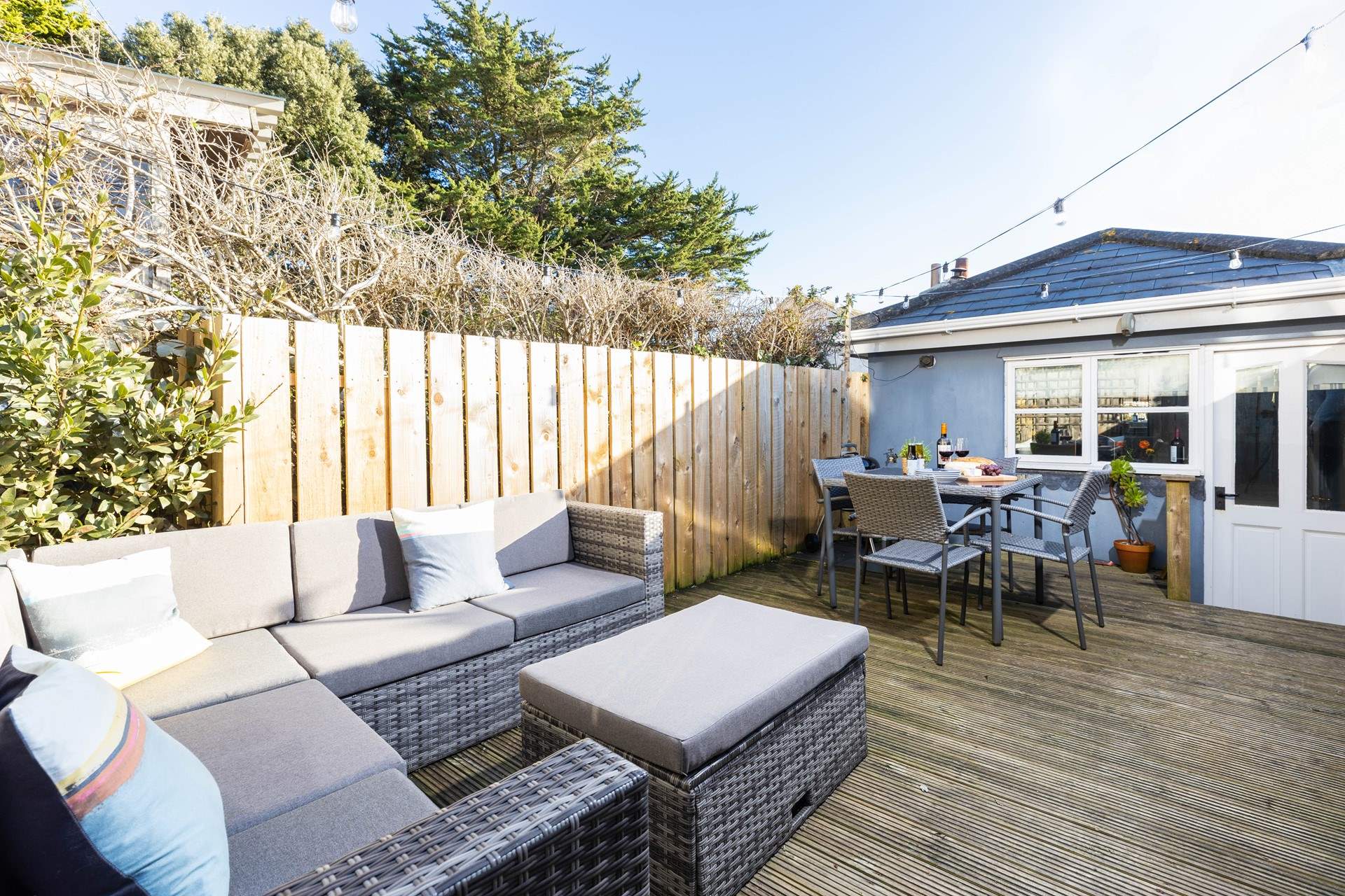 The pretty secluded rear courtyard is the perfect place for al fresco dining.