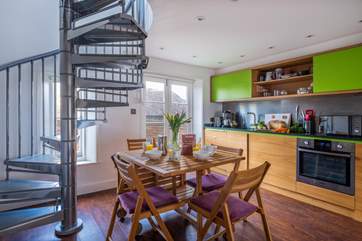 The kitchen area is small but well-equipped.