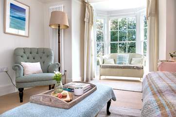 Relax in the bay window of this beautiful home.