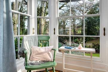 The wonderful bay window is the perfect spot to unwind with your favourite holiday read.