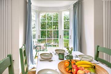 A wonderfully light and airy room with views over the front garden.