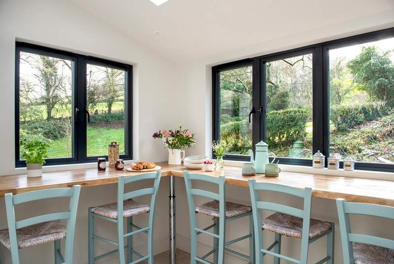 Sit up at the breakfast-bar and enjoy the views over the garden and surrounding area.