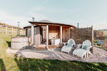 The outside space is utterly lovely, with various places to sit and watch the world go by.