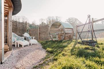 We love the little shelter, just the spot for dining al fresco.