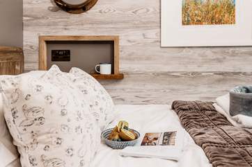 The sumptuous double bed, complete with soft Egyptian cotton, is the perfect place for a long lazy morning.