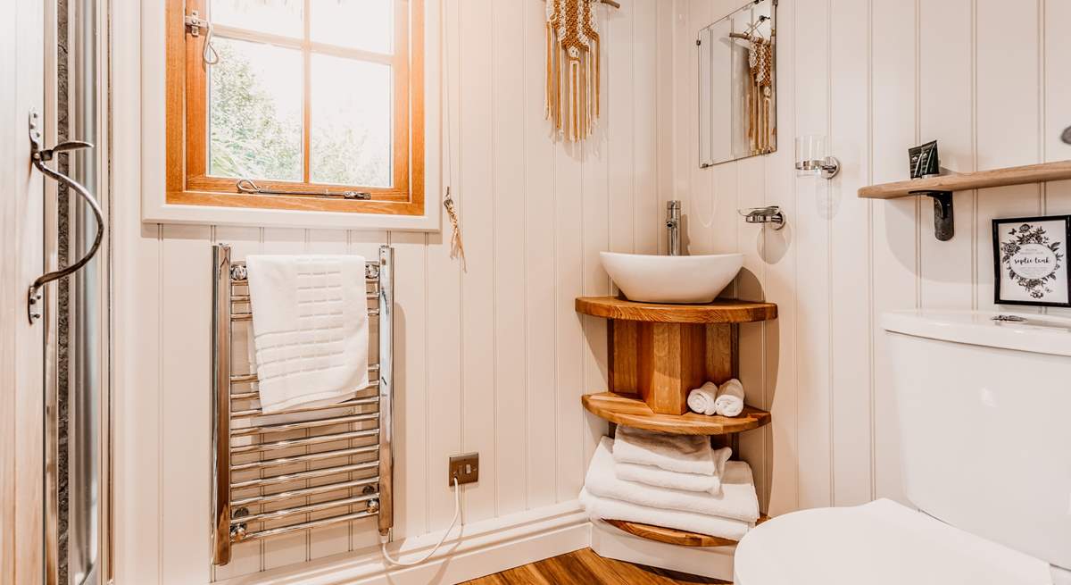 The shower-room is perfect for freshening up after a countryside ramble.