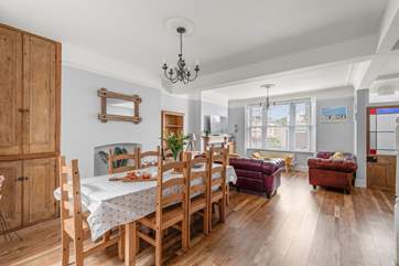 This spacious room is super stylish.