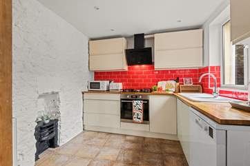The separate kitchen has all the equipment you will need to whip up a holiday meal.