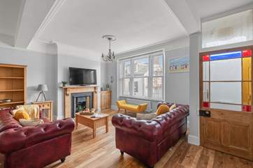 Characterful contemporary furnishings marry seamlessly with traditional features here.