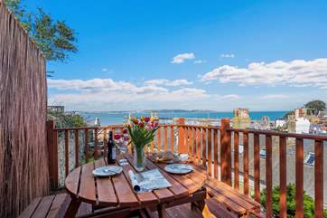 The view from the top deck balcony is spectacular and well worth the climb!