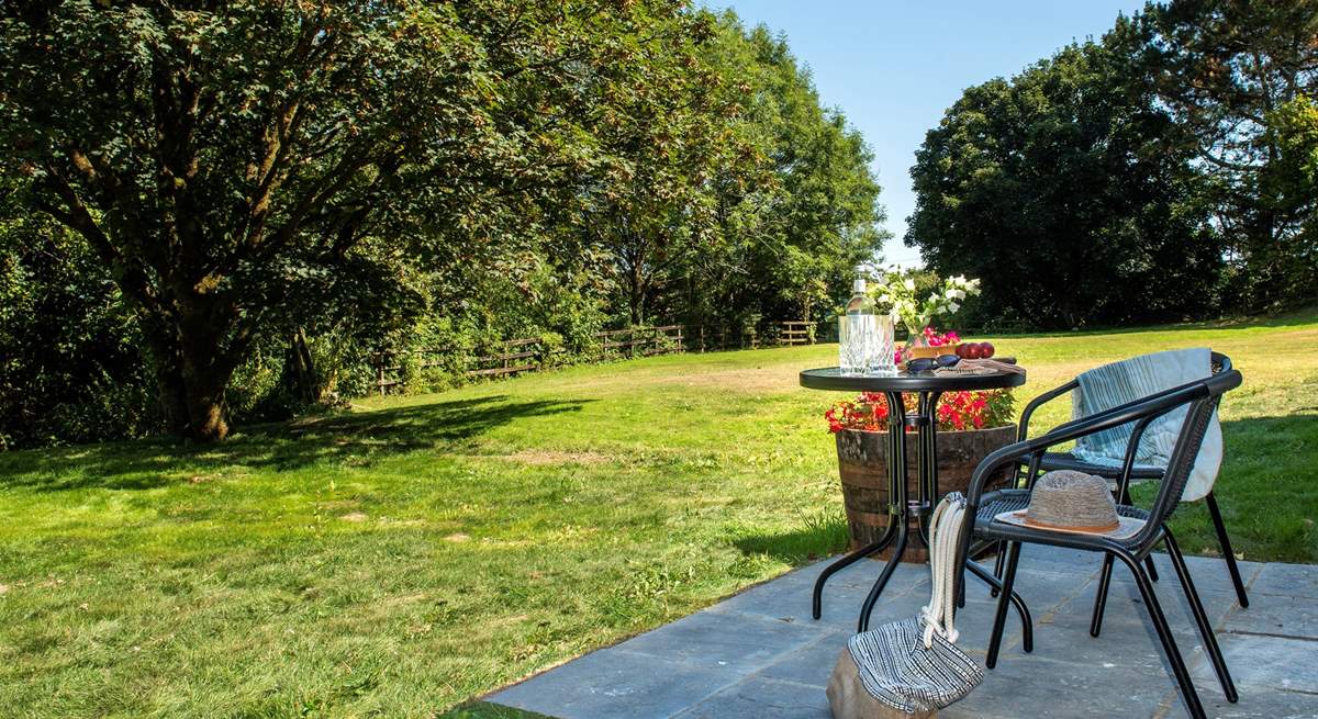 The garden area is shared with guests of The Stables but you each have your own patio, set out of sight from each other.