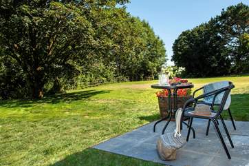 The garden area is shared with guests of The Stables but you each have your own patio, set out of sight from each other.