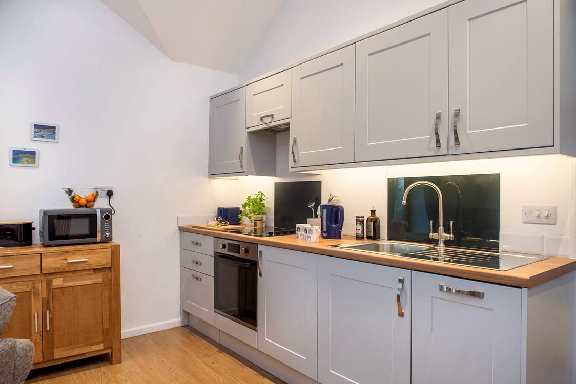 The Shaker-style kitchen has all you need to serve up some holiday delights.