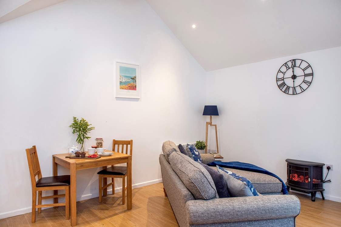 The vaulted ceilings give the room a wonderful sense of space.