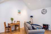 The vaulted ceilings give the room a wonderful sense of space.