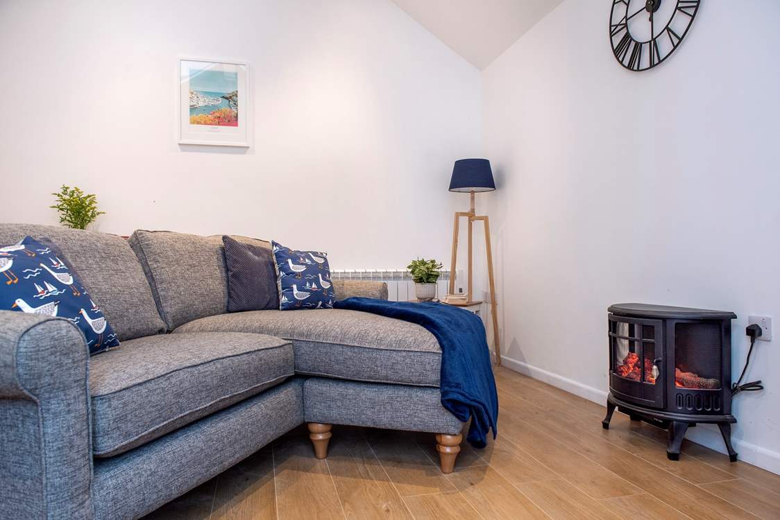 The electric wood-burner effect stove is a welcome sight on those out-of-season breaks.