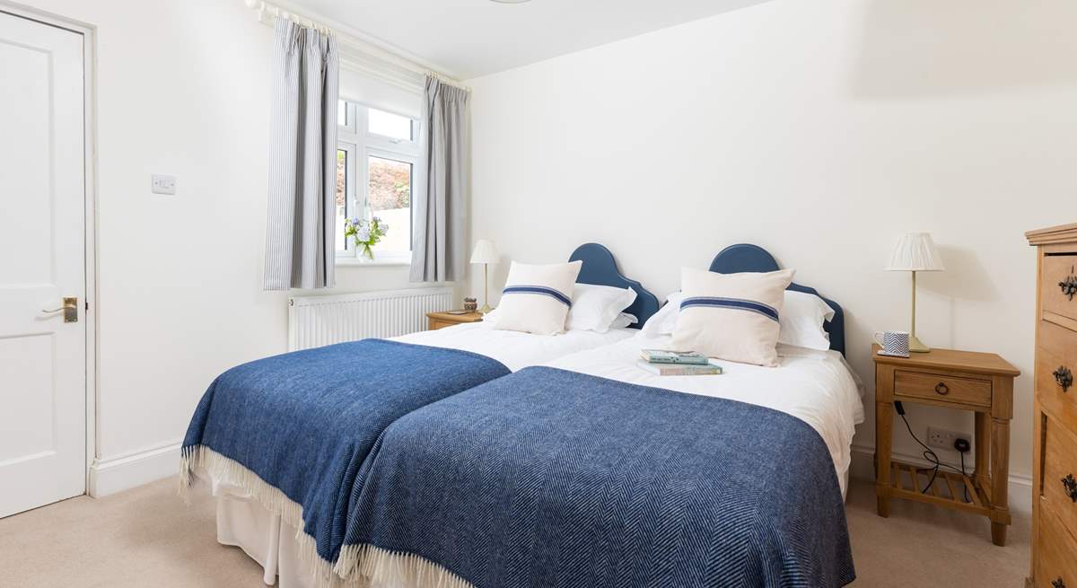 The ground floor twin bedroom, ideal for adults or children.