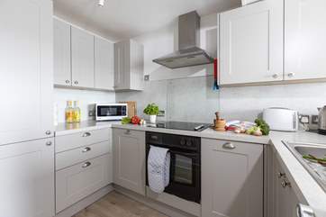 The well designed kitchen has all the equipment you'll need.