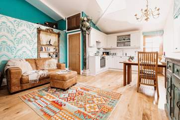 Combining rustic and modern living, the whole space is super unique!