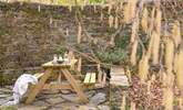 There's a choice of places to sit out in the garden to enjoy meals in the best of the Cornish sunshine and watch the bird and wildlife. - Thumbnail Image