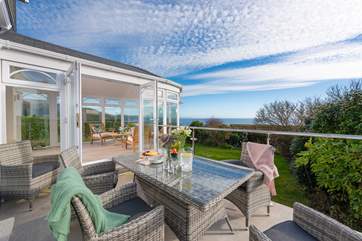 A gorgeous sunny spot for meals in the best of the Cornish sunshine.