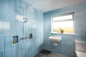 After a day on the beach, rinse off salty and sandy bodies in the downstairs wet-room.
