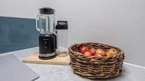 Your find a complimentary basket of apples so you can have a go at making your own apple juice.