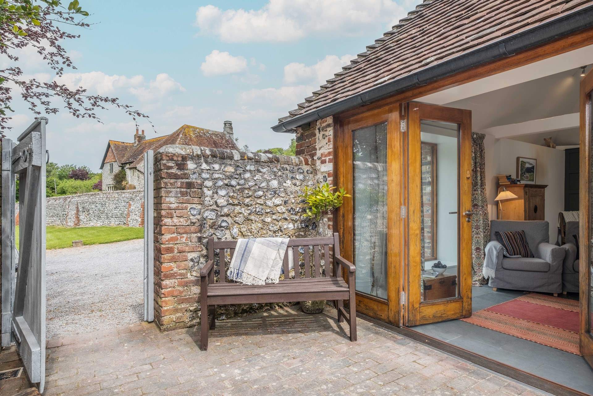 There is parking just outside the gate for two cars.