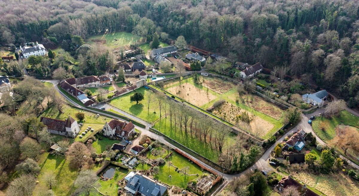 Views of West Dean village and Friston Forest.