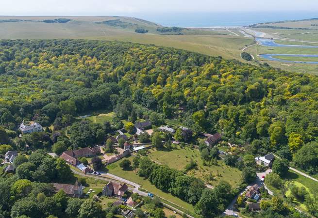 Views of West Dean village and Friston Forest.