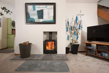 The gorgeous wood-burner will keep you cosy whatever the weather.