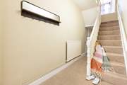 The staircase leads to the four bedrooms and family bathroom on the first floor.