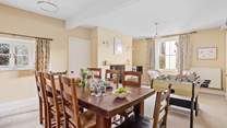 A fun and warm welcome awaits at Pullborough House.
The dining-room doubles up as a games-room, the perfect after-dinner activity. 
