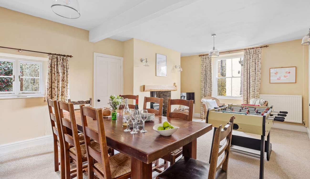 A fun and warm welcome awaits at Pullborough House.
The dining-room doubles up as a games-room, the perfect after-dinner activity. 