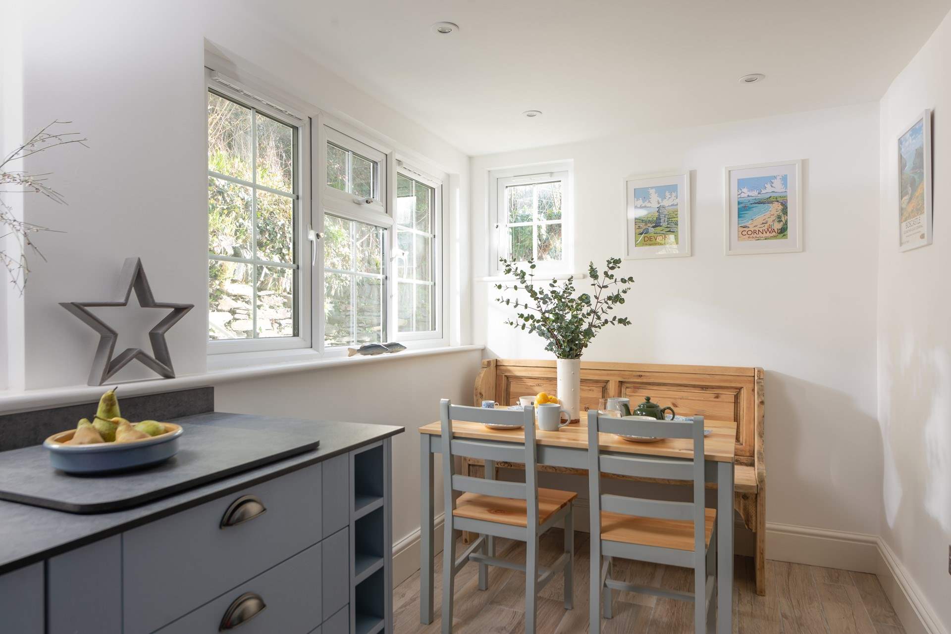 Pull up a pew at the little dining table