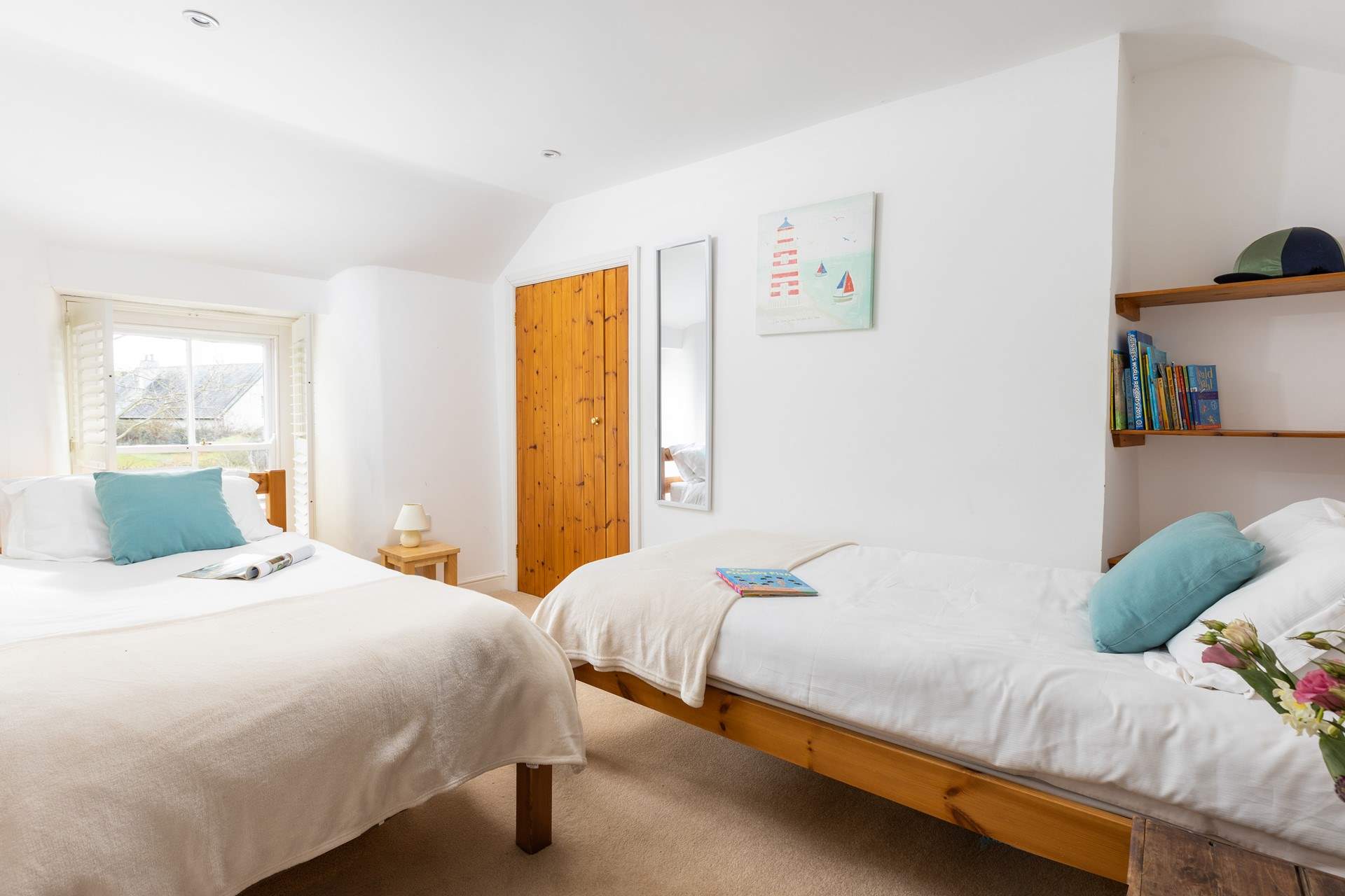 The twin bedroom is ideal for either children or adults. Please note there is a step from the landing into bedroom 3.