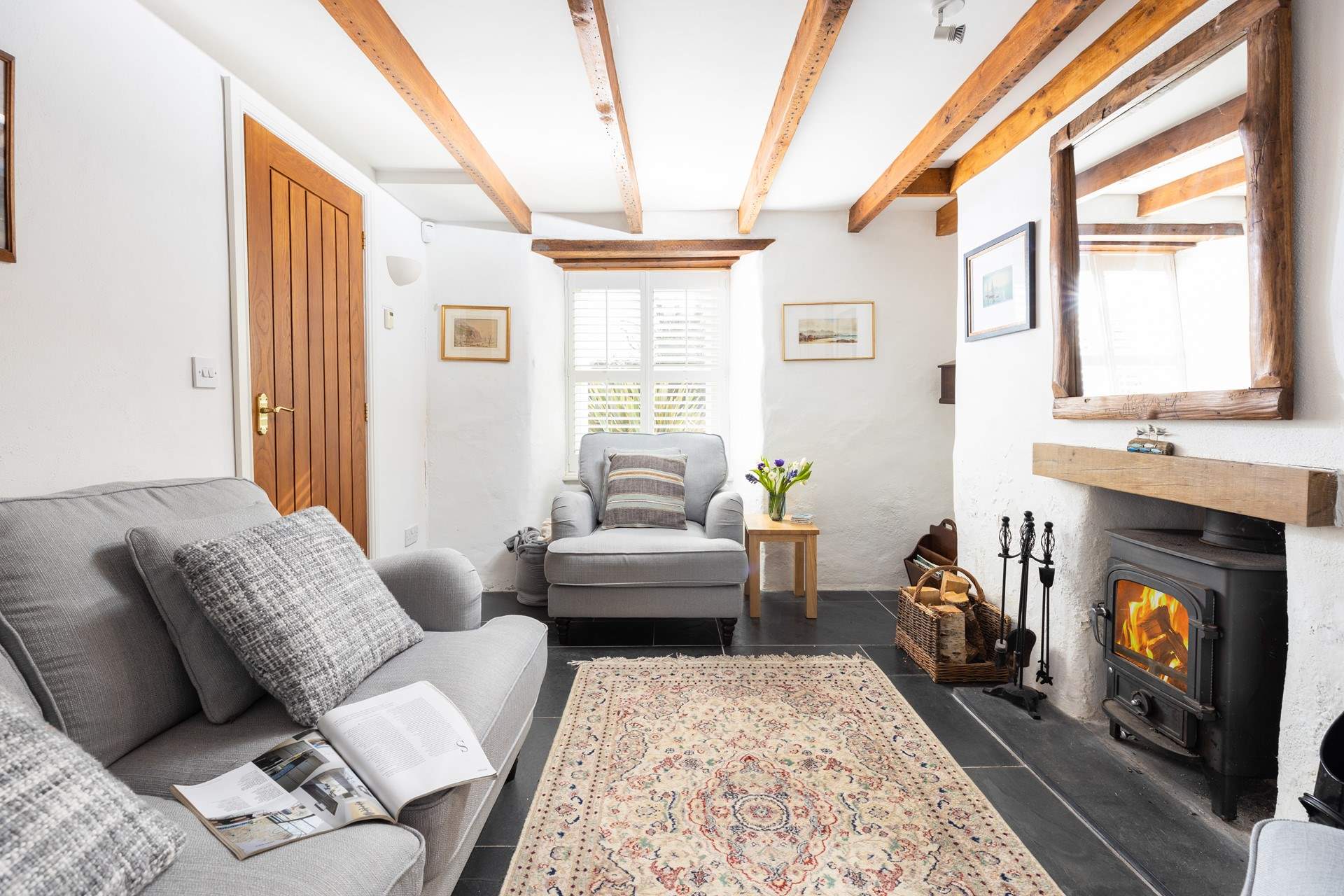 Both sitting-rooms have a wood-burner and Smart TV,  perfect if guests have differing views on what to watch. 