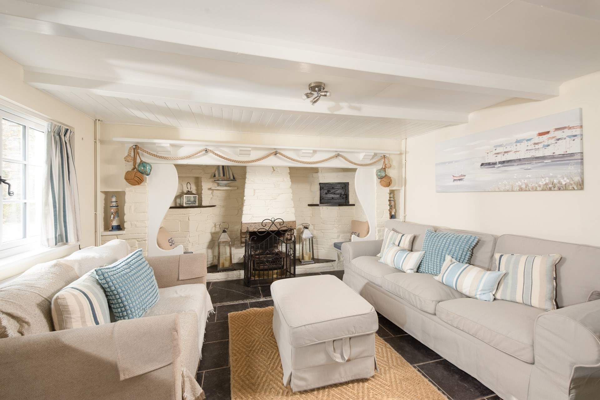 Coastal inspired interiors befitting of the location.