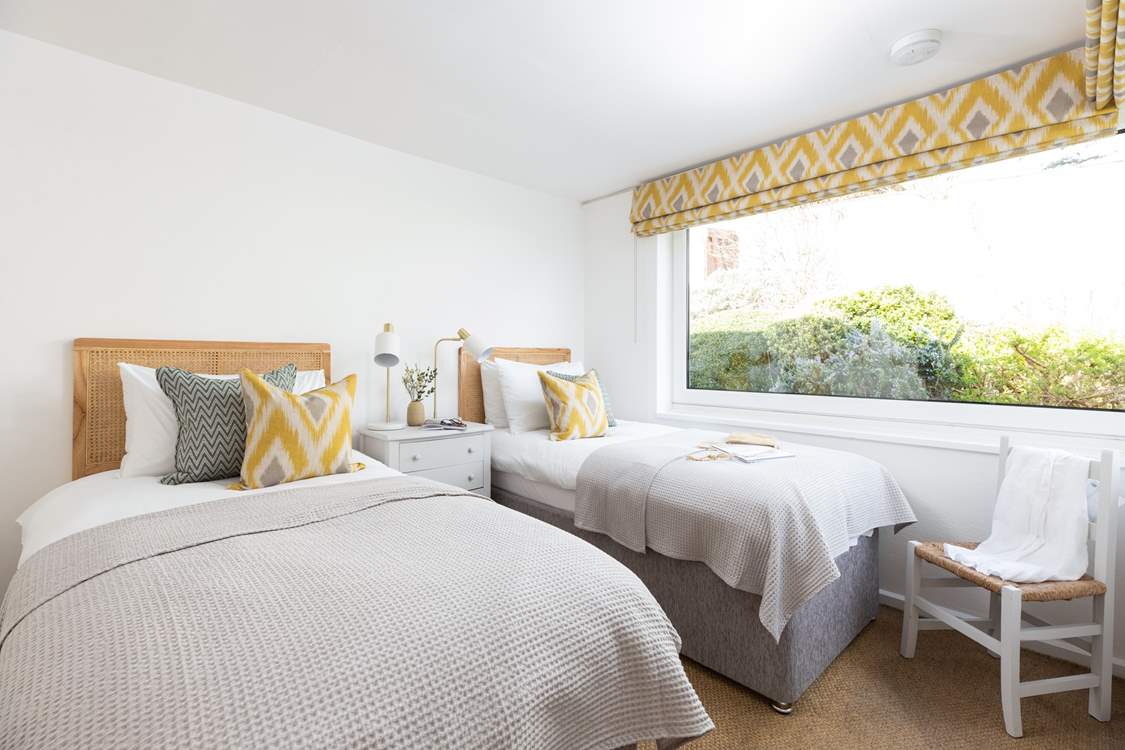 Pretty bedroom 1 on the ground floor has twin beds, perfect for either children or adults.