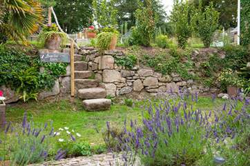 You reach Lavender Barn via six steep and natural granite steps.