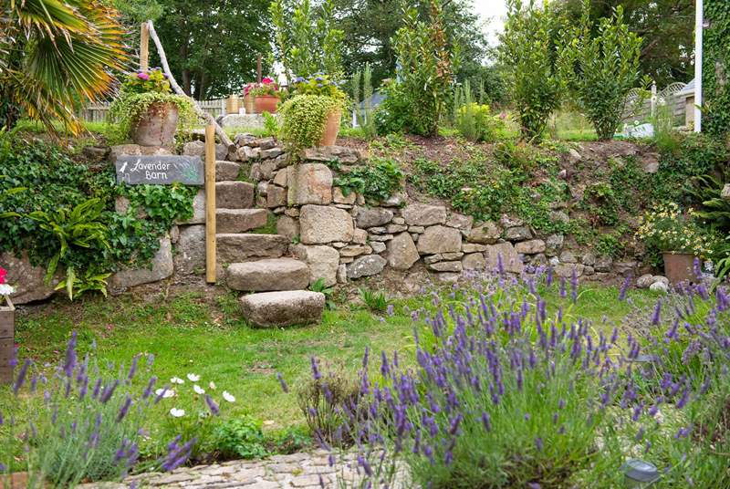 You reach Lavender Barn via six steep and natural granite steps. 