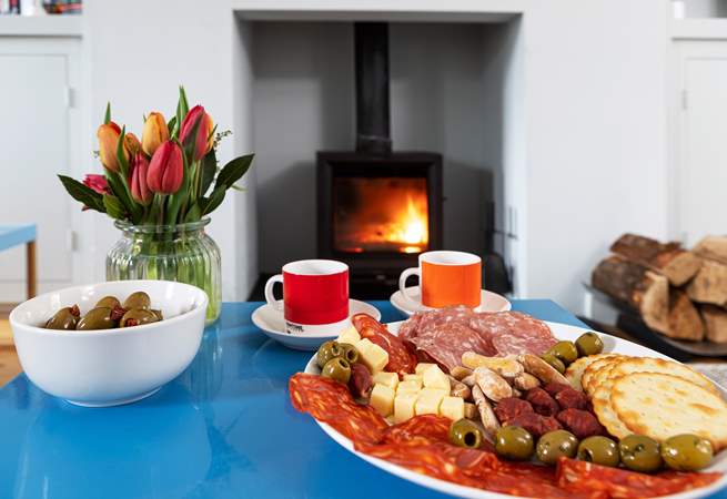 Cosy up by the wood-burner.