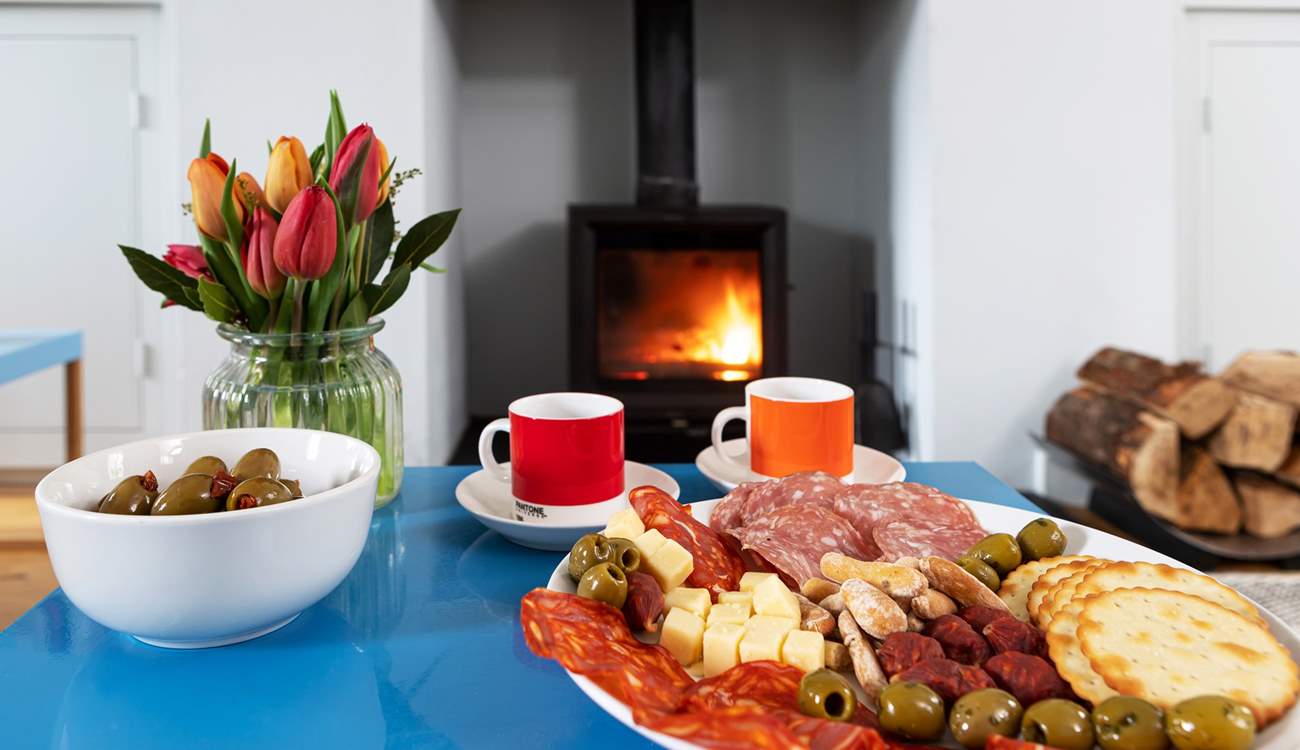 Cosy up by the wood-burner.