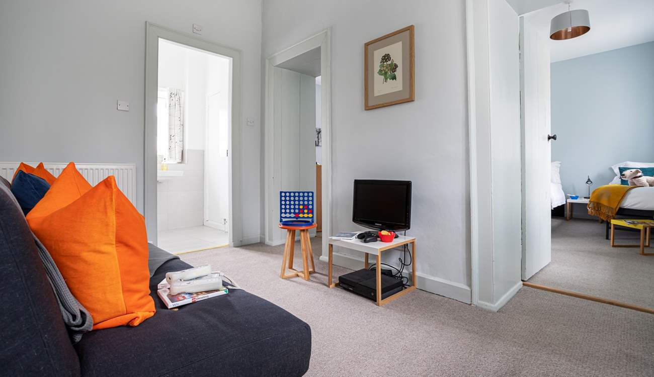 The upstairs landing has the Wii station and a sofa to put your feet up.