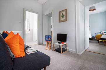 The upstairs landing has the Wii station and a sofa to put your feet up.