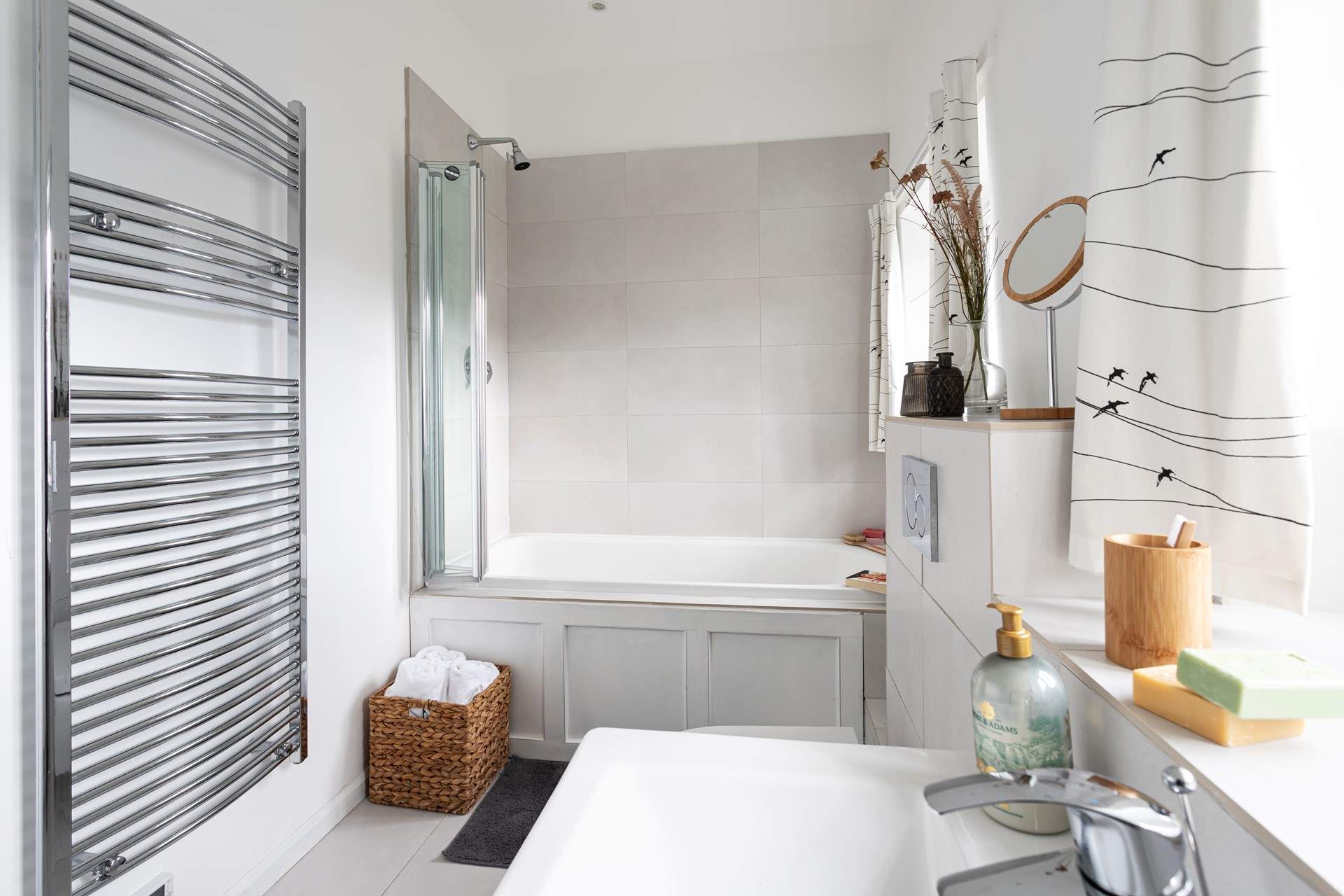 Fill the bath with bubbles and relax.